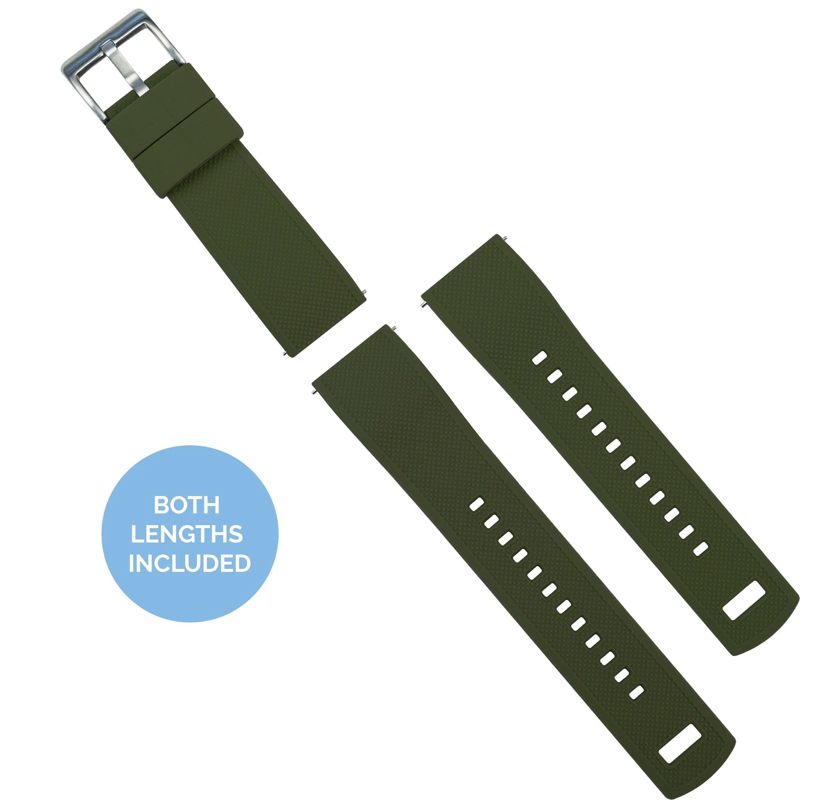 Army Green Top Black Bottom Elite Silicone Watch Band - Image 3