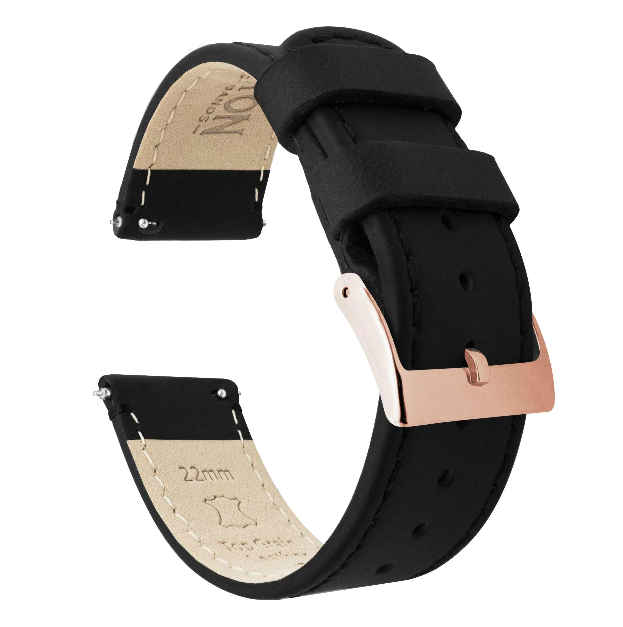 Black Leather Quick Release Watch Band - Image 13