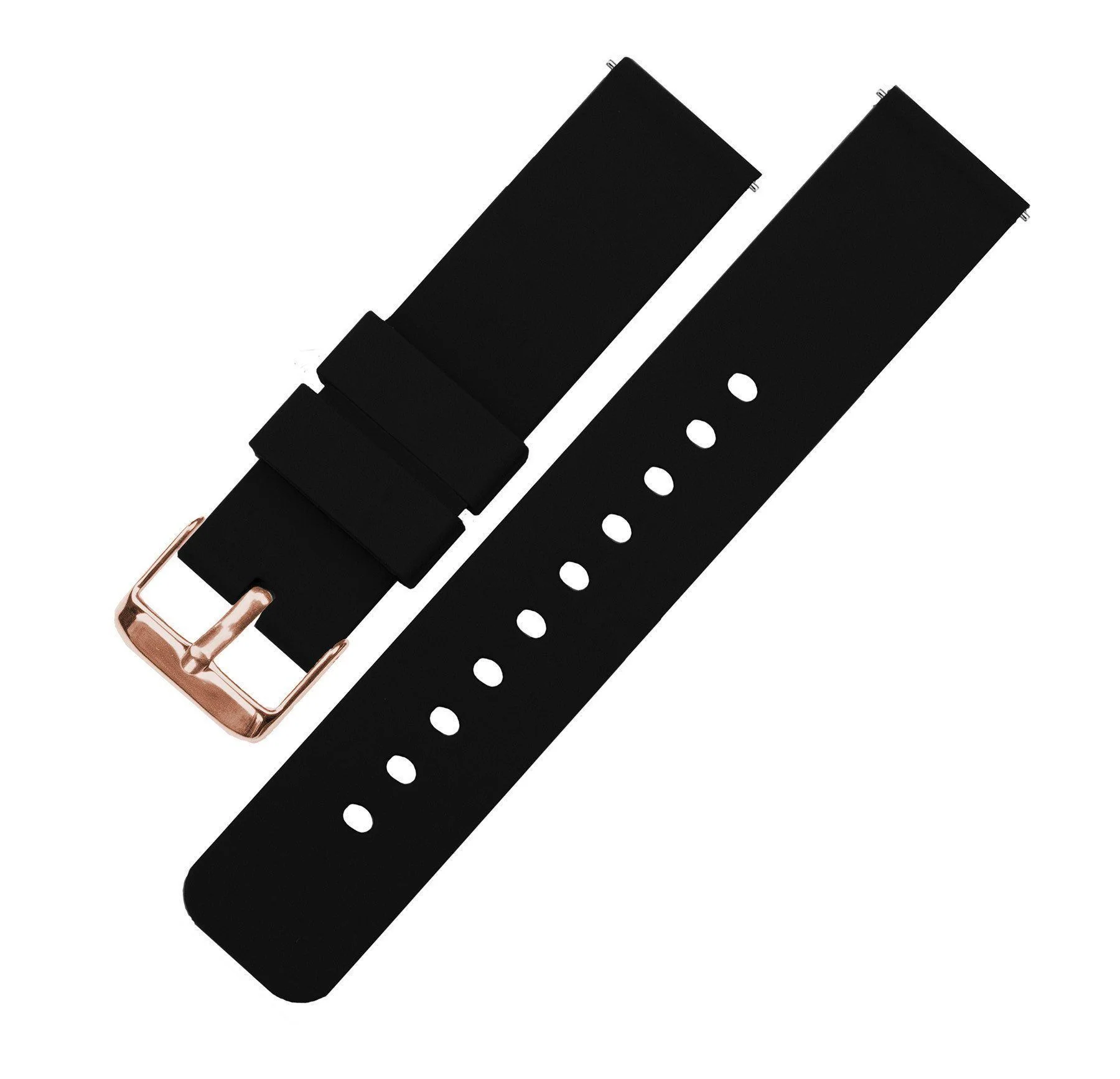 Black Quick Release Silicone Rubber Watch Band - Image 10