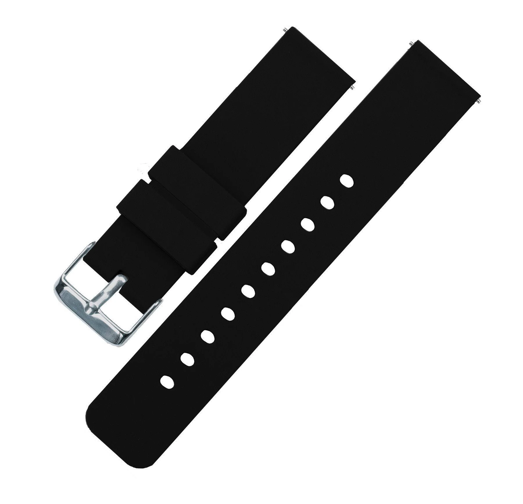 Black Quick Release Silicone Rubber Watch Band - Image 3