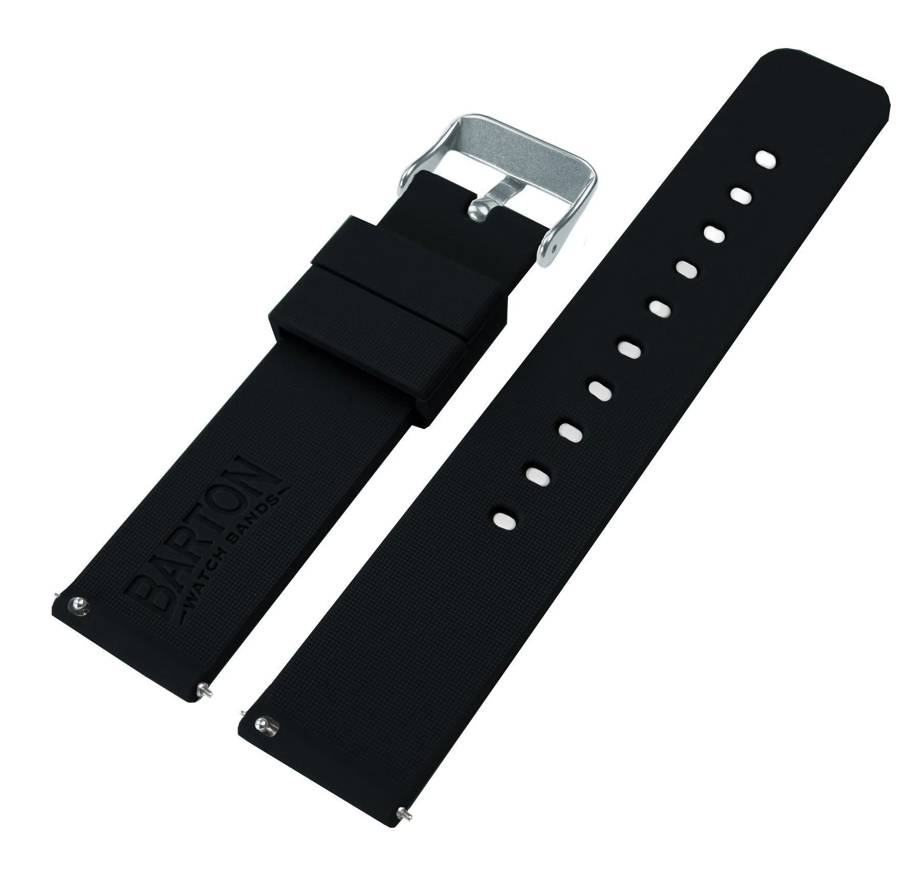 Black Quick Release Silicone Rubber Watch Band - Image 4
