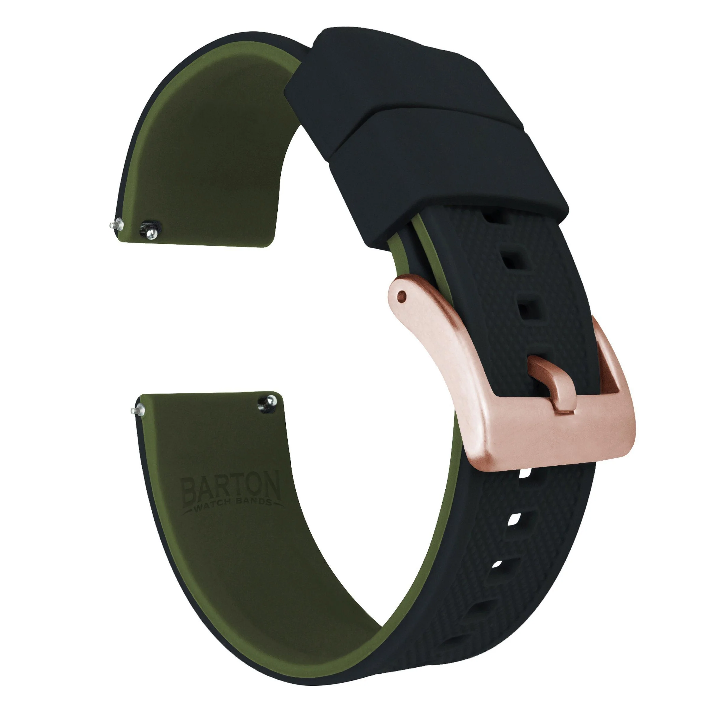 Black Top Army Green Bottom Elite Silicone Watch Band - Image 10