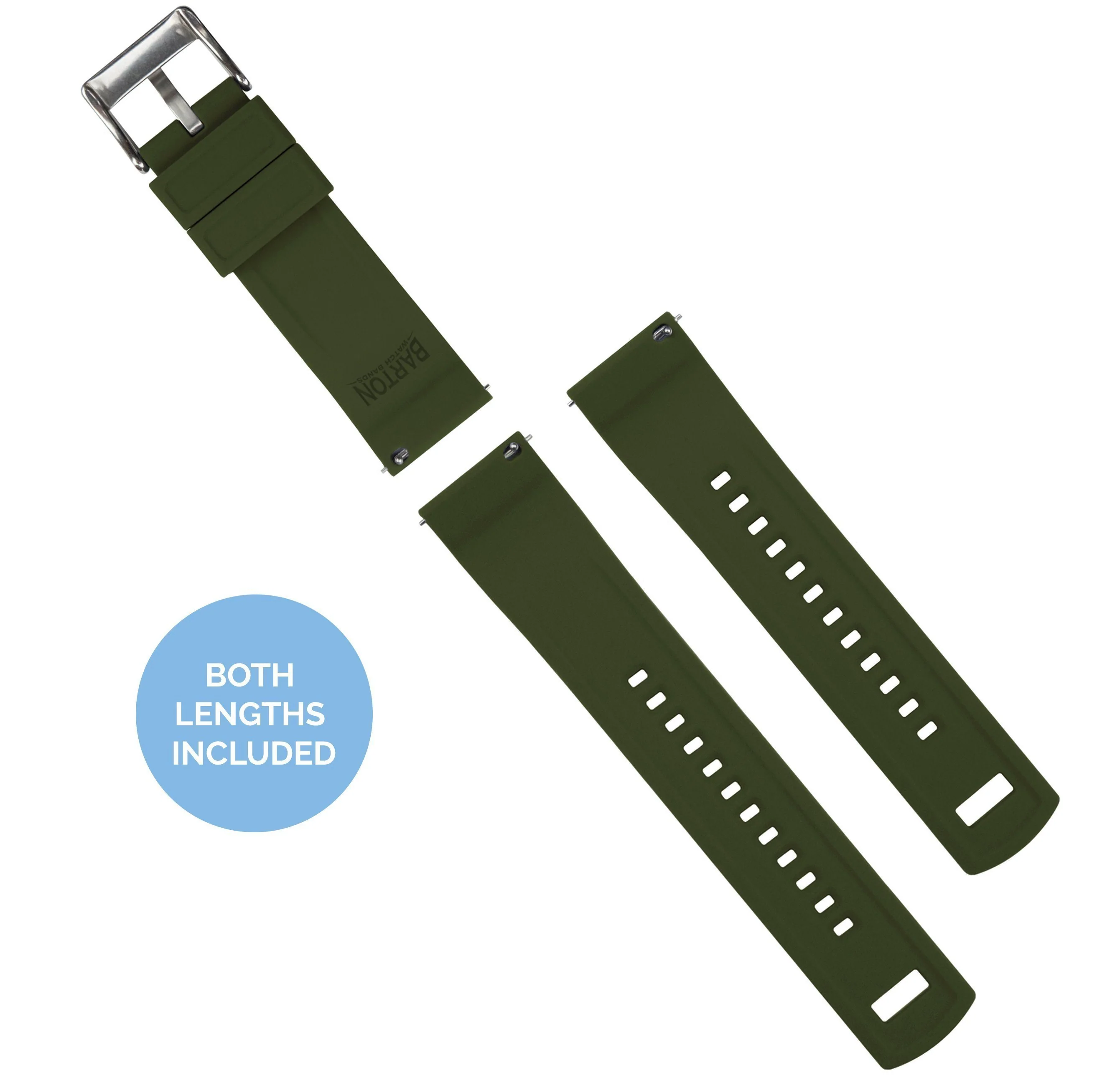 Black Top Army Green Bottom Elite Silicone Watch Band - Image 3
