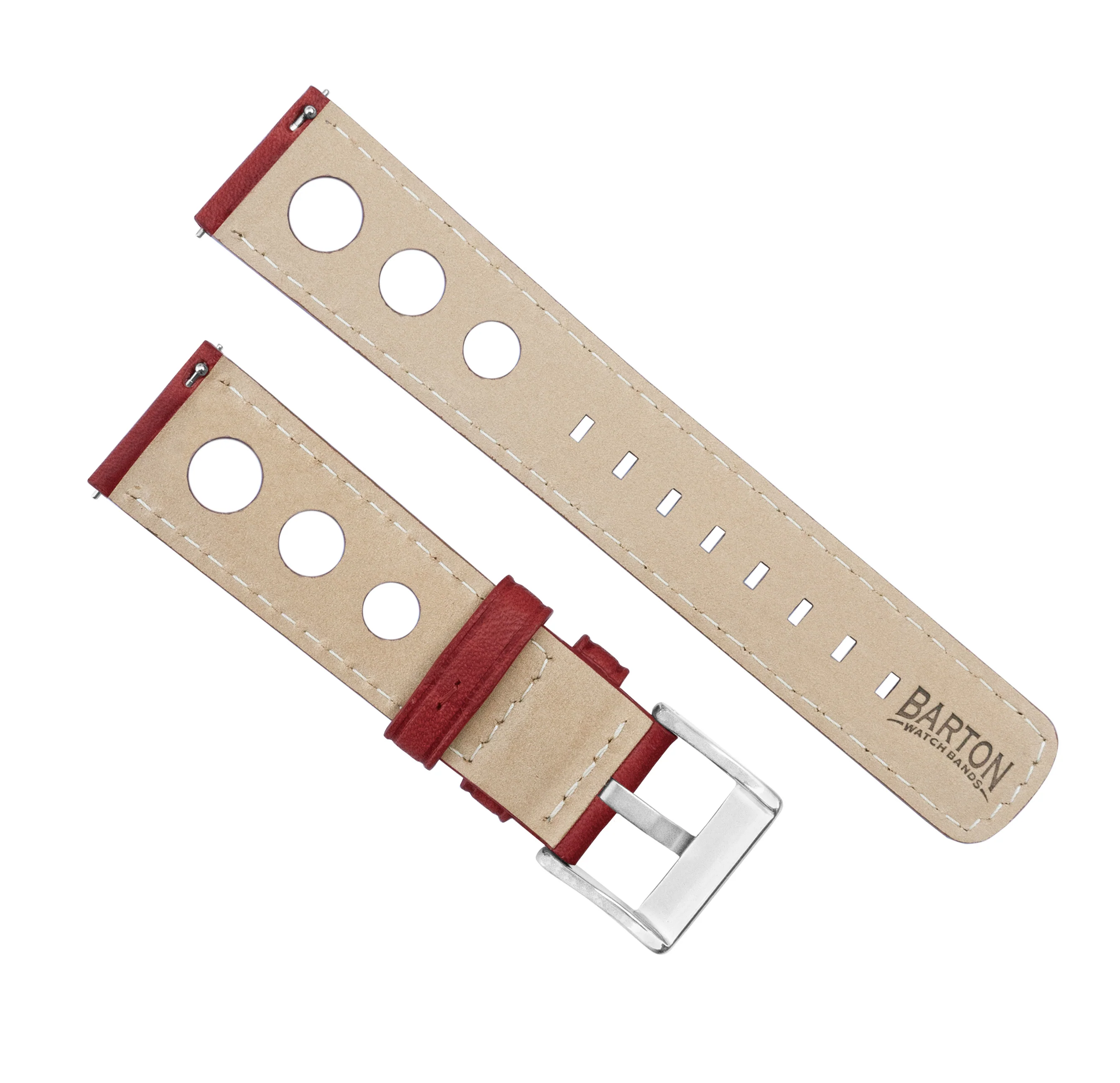 Crimson Red Rally Horween Leather Watch Band - Image 4