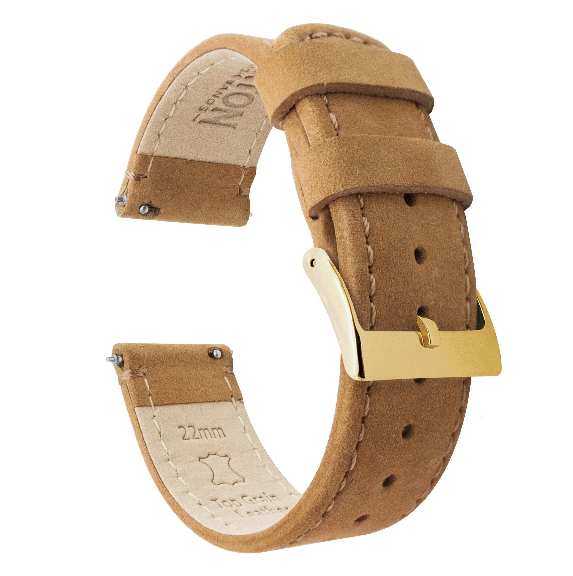 Gingerbread Brown Leather Quick Release Watch Band (Women's) - Image 11