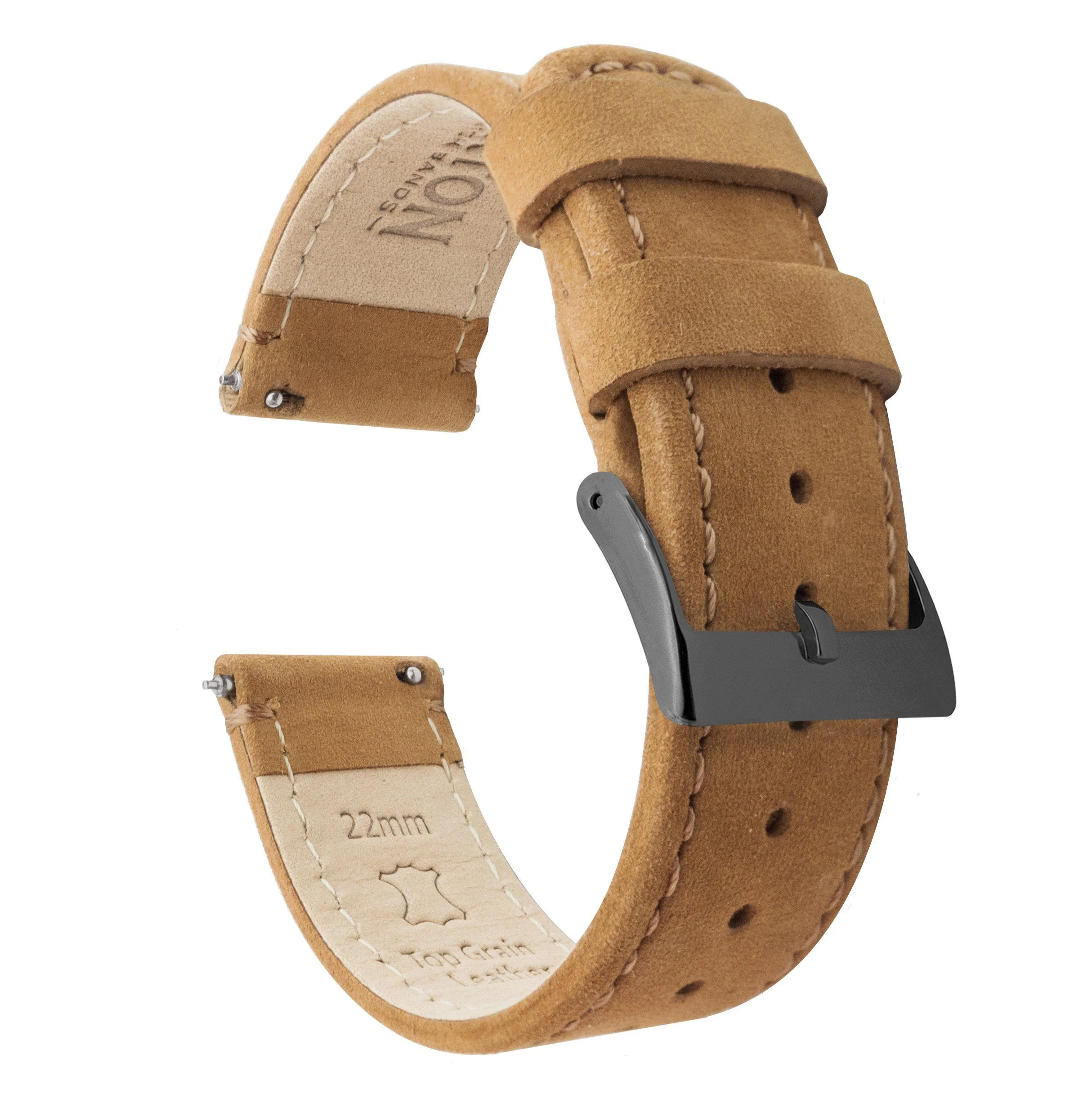 Gingerbread Brown Leather Quick Release Watch Band (Women's) - Image 12
