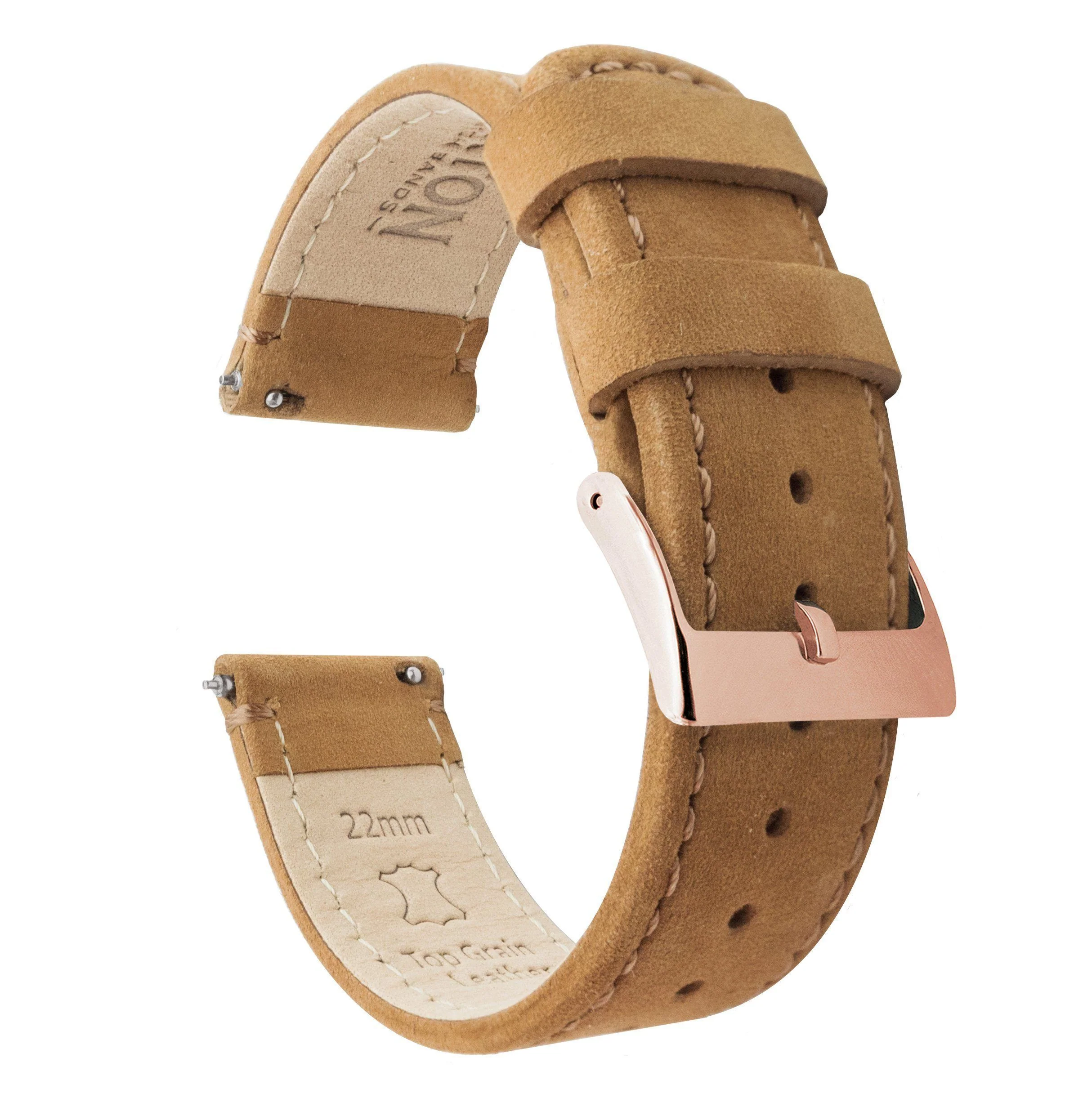 Gingerbread Brown Leather Quick Release Watch Band (Women's) - Image 13