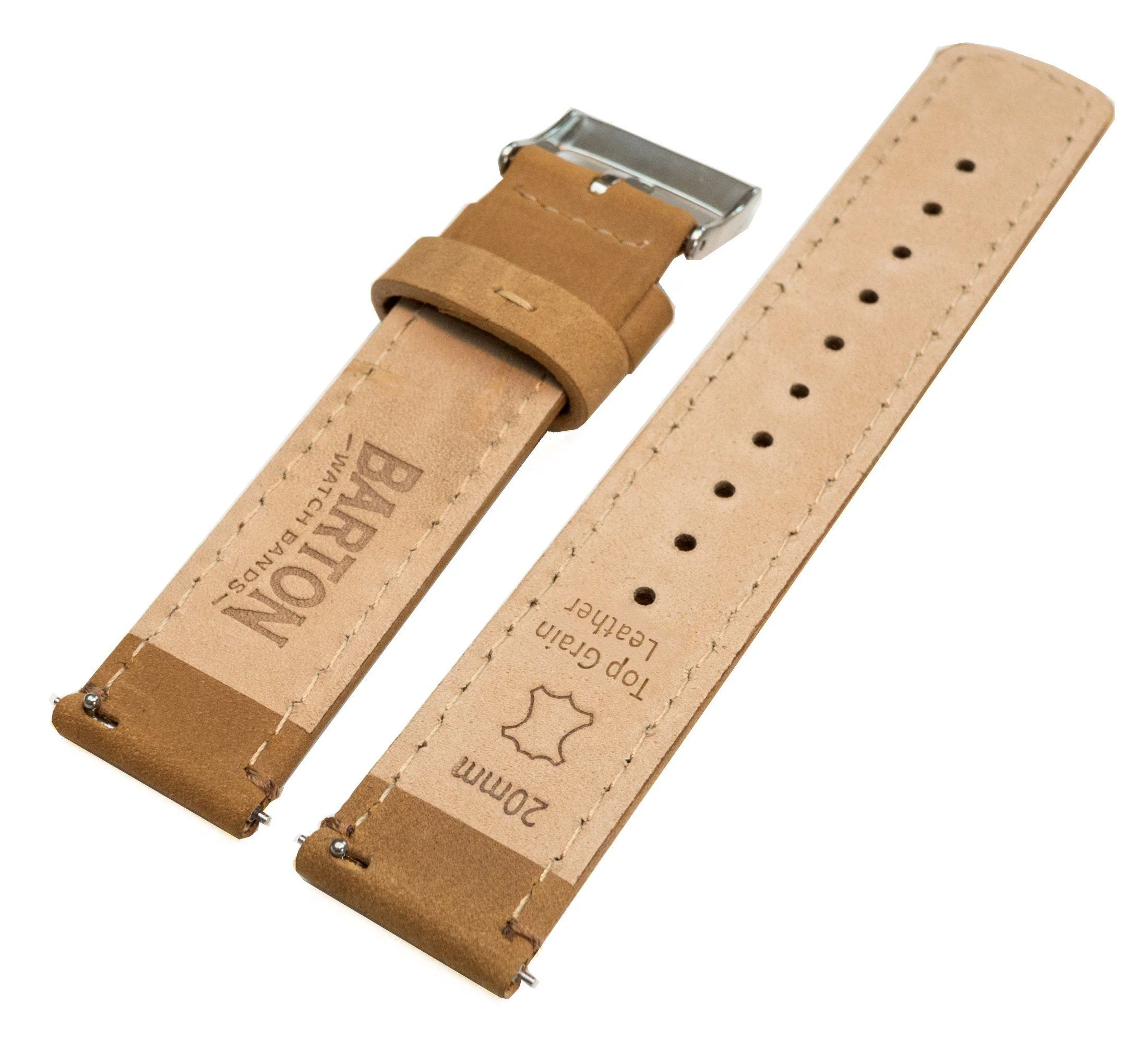 Gingerbread Brown Leather Quick Release Watch Band (Women's) - Image 6