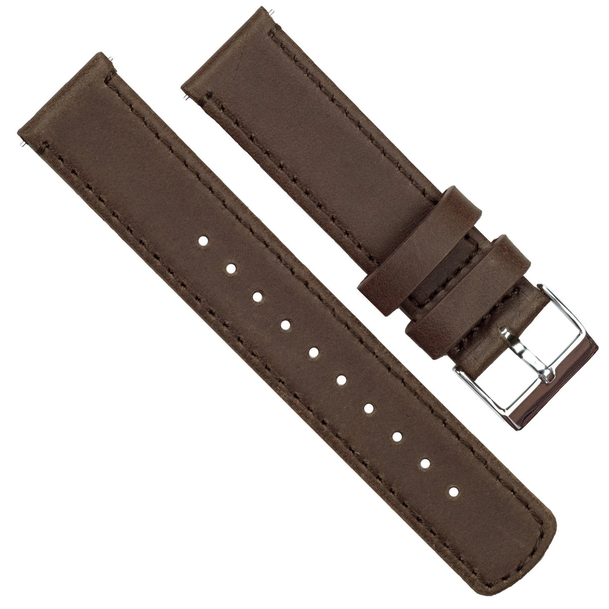 Samsung Gear S3 Saddle Brown Leather Saddle Sticthing Quick Release Watch Band - Image 3