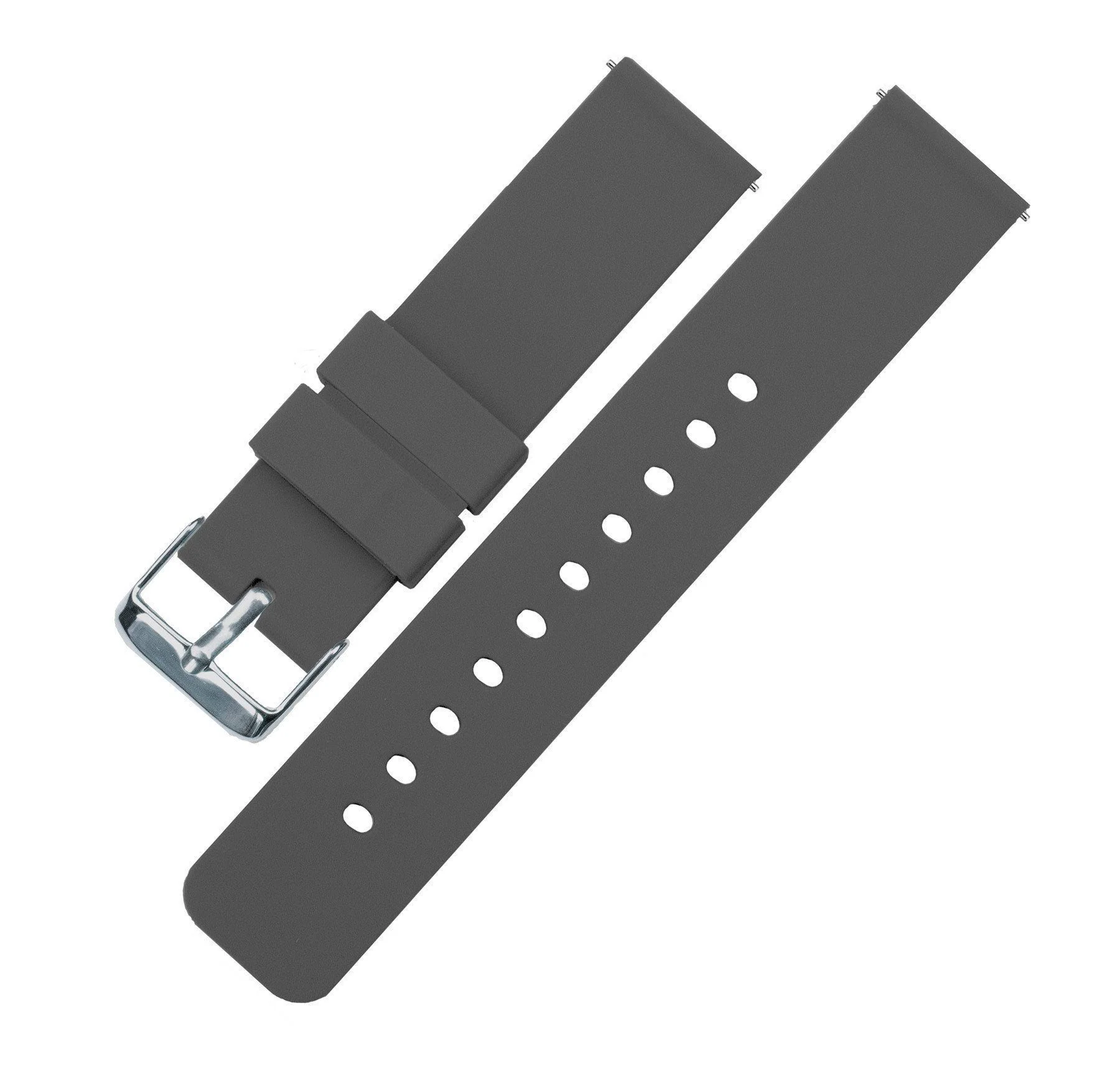 Smokey Grey Silicone Rubber Quick Release Watch Band - Image 3