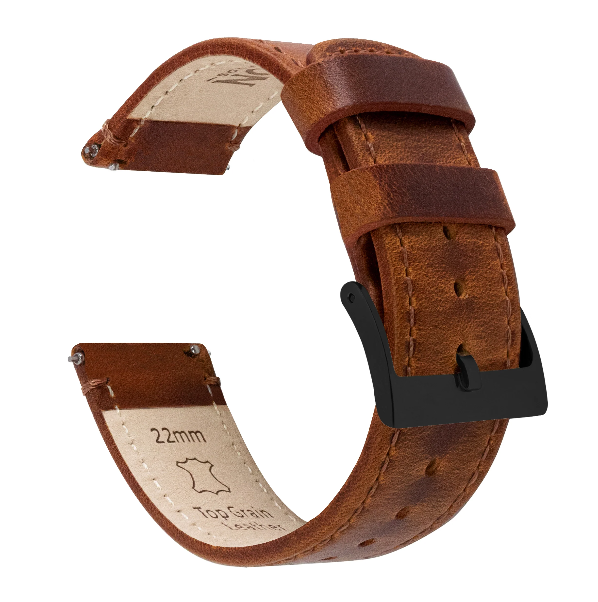 Weathered Brown Leather Watch Band - Image 13
