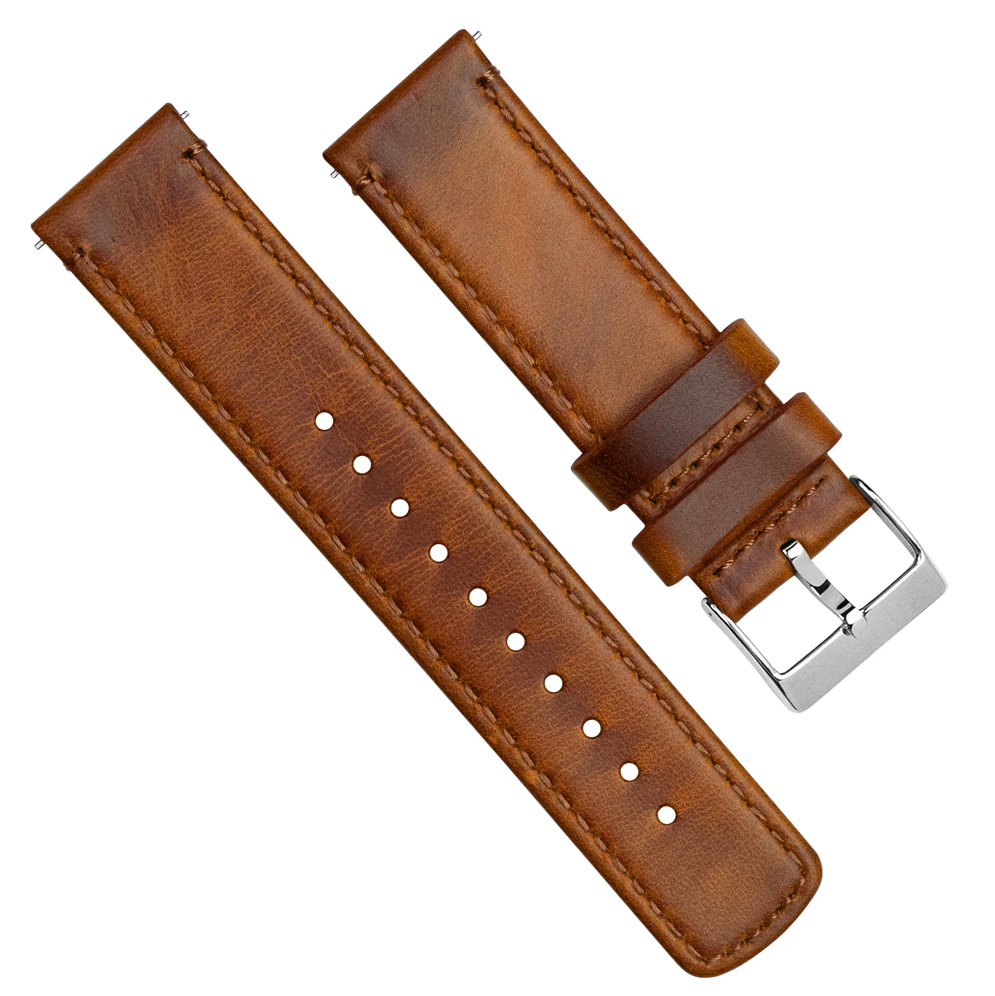 Weathered Brown Leather Watch Band - Image 8