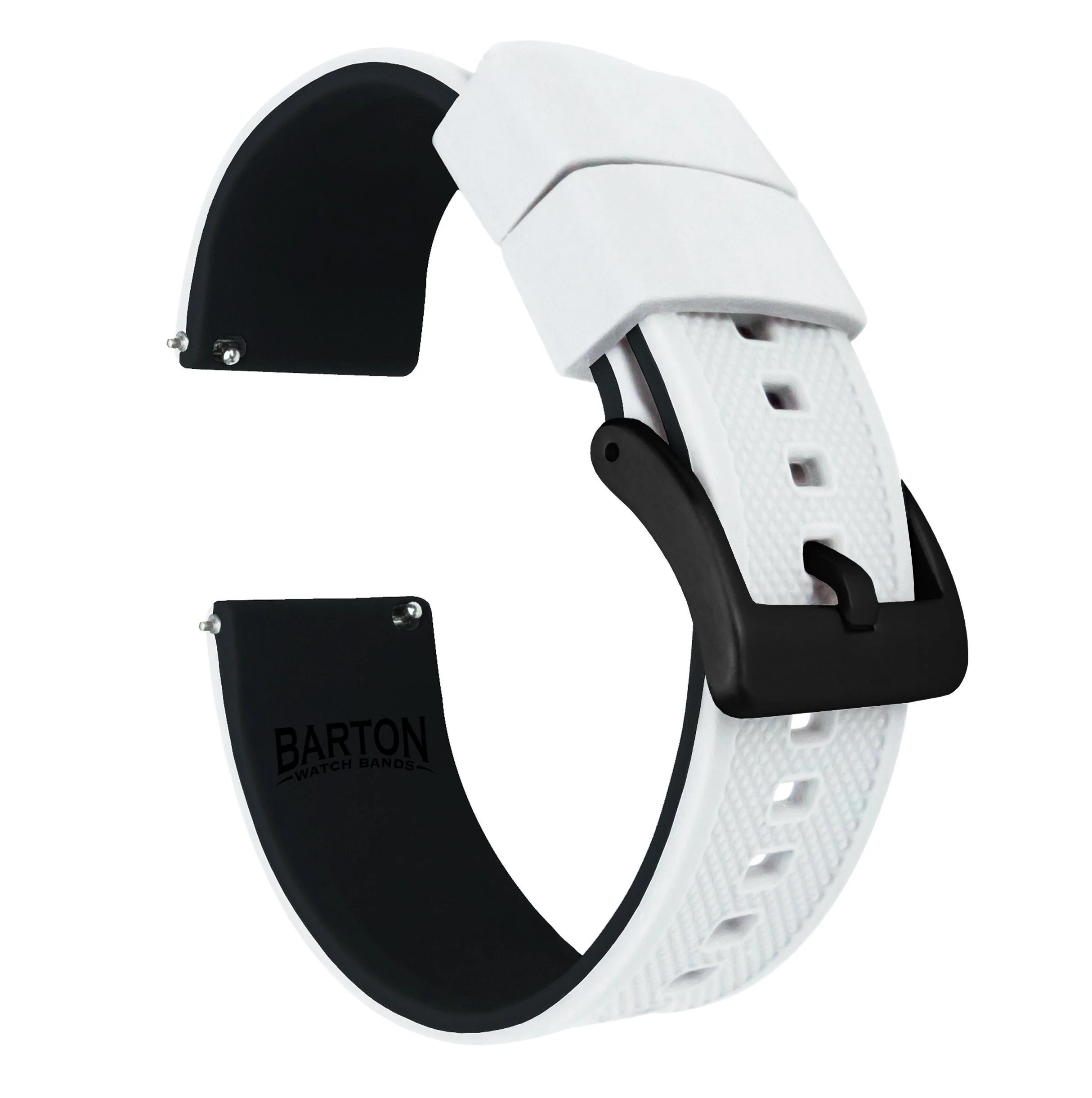 White Top Black Bottom Elite Silicone Watch Band - Image 8