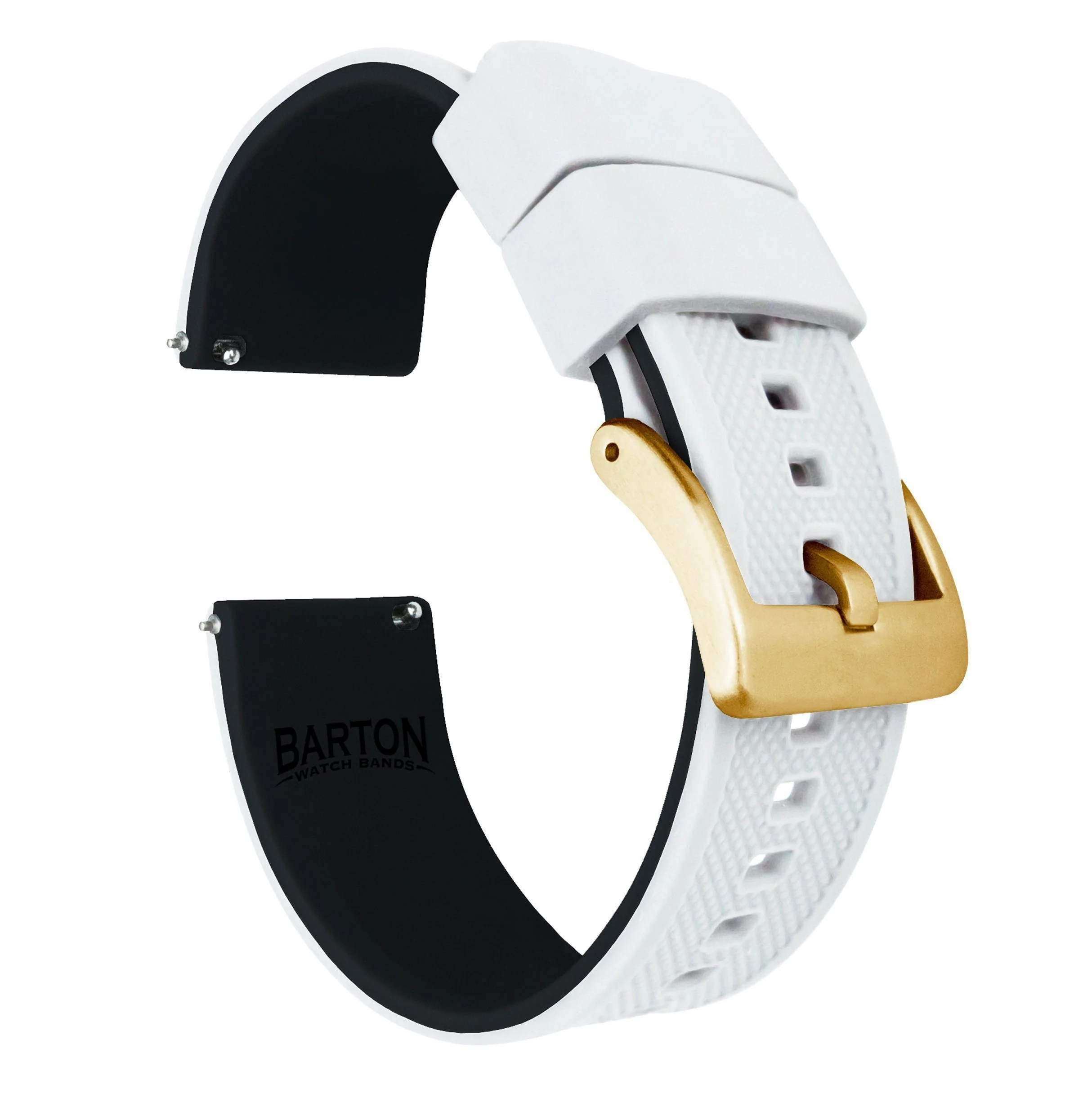 White Top Black Bottom Elite Silicone Watch Band - Image 9